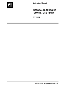 Thumbnail of document Manual - FSZ Ultrasonic Flow Meter